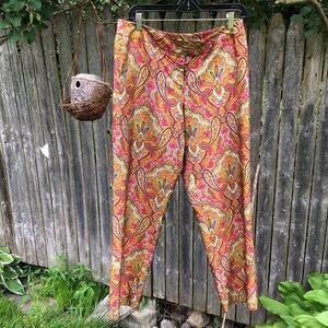 8 Silk Paisley Pants Audra Liz Claiborne